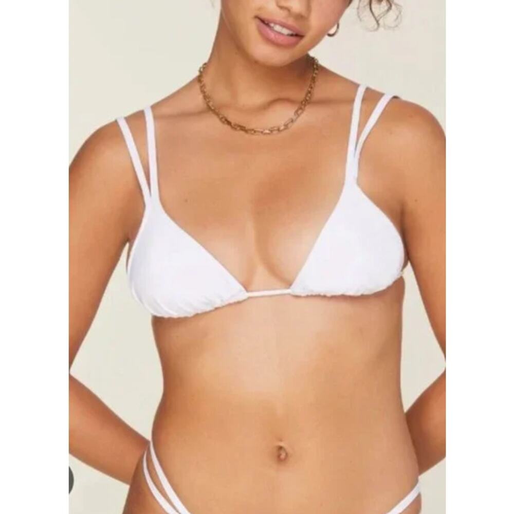 Andie x Demi Moore‎ Cannes Triangle Swim Top White Women's Small
